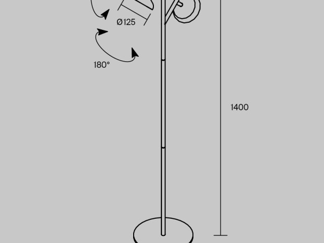 Напольный светильник (торшер) Maytoni MOD451FL-L16B3K фото:2
