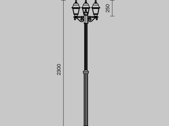 Садово-парковый светильник Outdoor O003FL-03B фото:3
