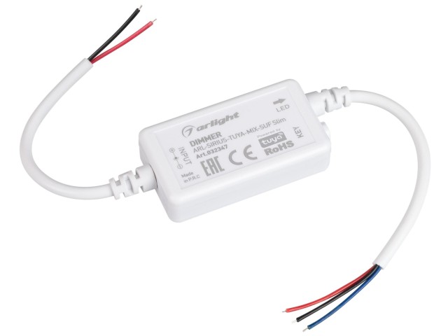 Диммер ARL-SIRIUS-TUYA-MIX-SUF Slim (12-24V, 2x3A, 2.4G) (Arlight, IP20 Пластик, 3 года) фото:1