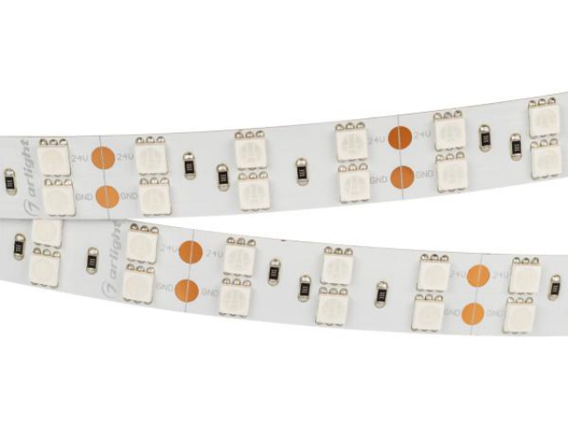 Лента RT 2-5000 24V Yellow 2x2 (5060, 600 LED, LUX) (Arlight, 28.8 Вт/м, IP20) фото:5