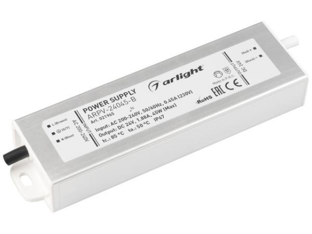 Блок питания ARPV-24045-B (24V, 1.9A, 45W) (Arlight, IP67 Металл, 3 года) фото:4