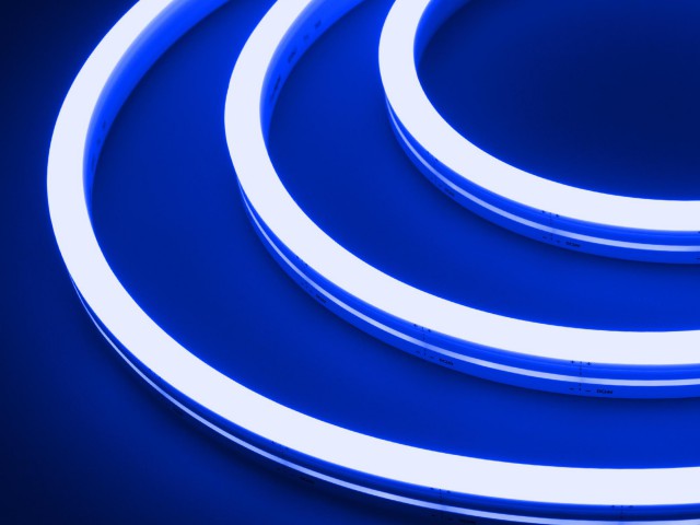 Лента герметичная MOONLIGHT-SIDE-A140-12x17mm 24V Blue (8 W/m, IP67, 5m, wire x2) (Arlight, Вывод боковой, 3 года) фото:3