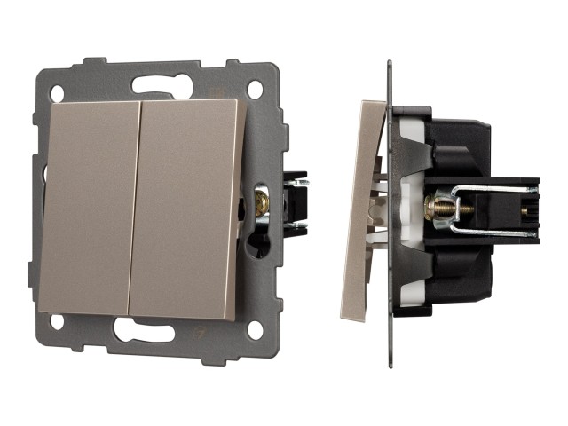 Механизм выключателя двухклавишный непроходной SWT-MK02-PL-GD-V (250V, 10A) (Arlight, -) фото:2