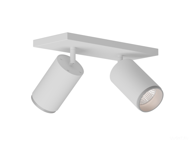 Накладной светильник HOKASU Tube DUO Zoom (85-160/ral9003 – 40w/3090/12-50deg) фото:1
