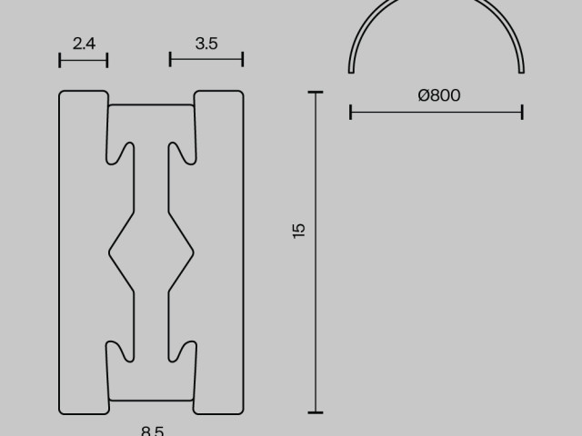 Шинопровод накладной/подвесной Technical TRX154-SR-D800-PT фото:3