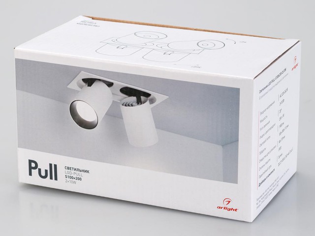 Светильник LGD-PULL-S100x200-2x10W Warm3000 (WH, 20 deg) (Arlight, IP20 Металл, 3 года) фото:4
