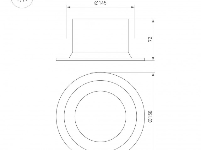 Светильник MS-DROP-BUILT-R158-30W Warm3000 (BK, 90 deg, 230V) (Arlight, IP54 Металл, 5 лет) фото:3