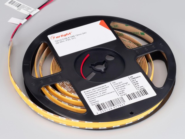 Лента COB-X1088-12mm 24V Warm3500 (22 W/m, IP20, 5m) (Arlight, 5 лет) фото:3