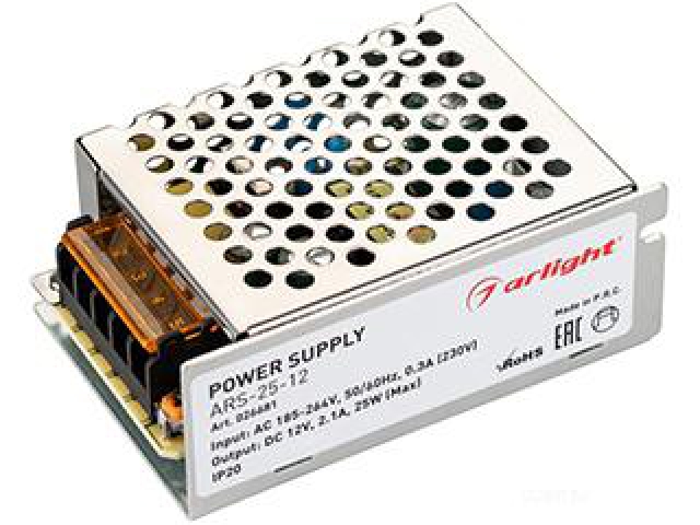 Блок питания ARS-25-12 (12V, 2.1A, 25W) (Arlight, IP20 Сетка, 2 года) фото:3