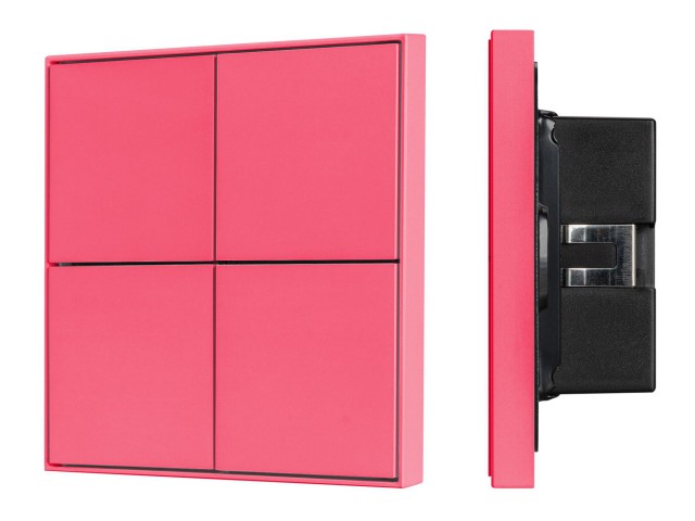 INTELLIGENT ARLIGHT Кнопочная панель KNX-304-23-IN Rose Red (BUS, Frame) (IARL, IP20 Металл, 2 года) фото:1