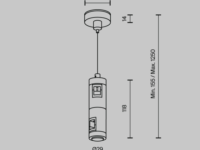 Комплектующие для систем освещения с токоведущими элементами Technical TRA157SW-D1-PT фото:2
