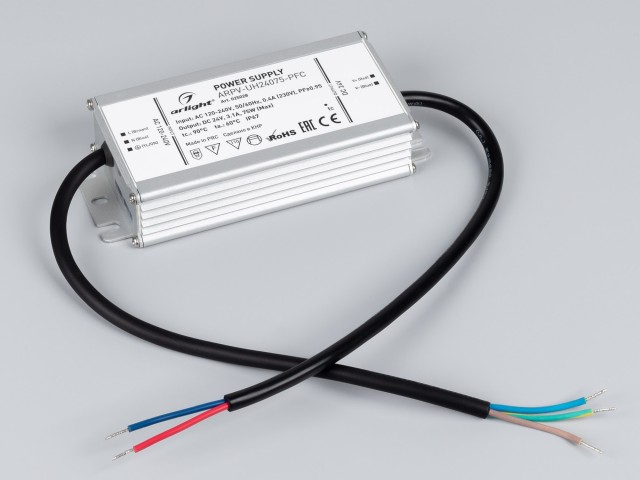 Блок питания ARPV-UH24075-PFC (24V, 3.1A, 75W) (Arlight, IP67 Металл, 7 лет) фото:2