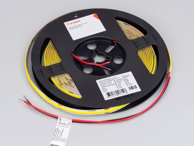 Лента COB-X480-8mm 24V Yellow Volt (8 W/m, IP20, 5m) (Arlight, -) фото:4