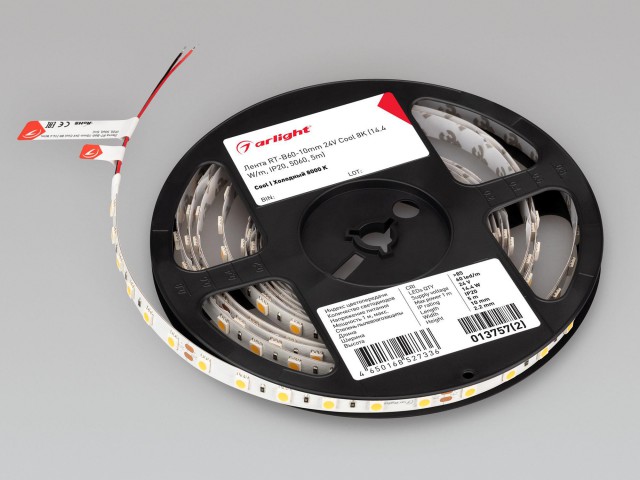 Лента RT-B60-10mm 24V Cool 8K (14.4 W/m, IP20, 5060, 5m) (Arlight, 14.4 Вт/м, IP20) фото:5