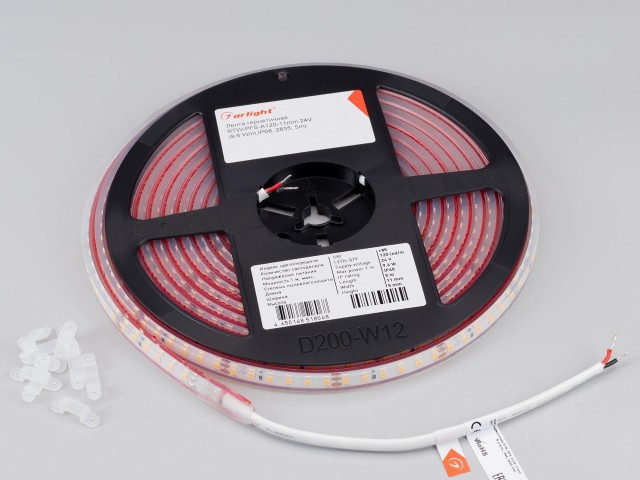 Лента герметичная RTW-PFS-A120-11mm 24V White6000 (9.6 W/m, IP68, 2835, 5m) (Arlight, 9.6 Вт/м, IP68) фото:7