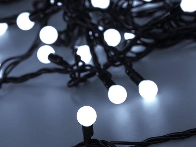 Светодиодная гирлянда ARD-BALL-CLASSIC-D13-10000-BLACK-100LED WHITE (230V, 7W) (Ardecoled, IP65) фото:1