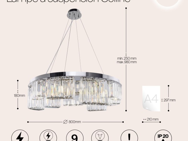 Подвесной светильник Maytoni MOD083PL-09CH фото:19