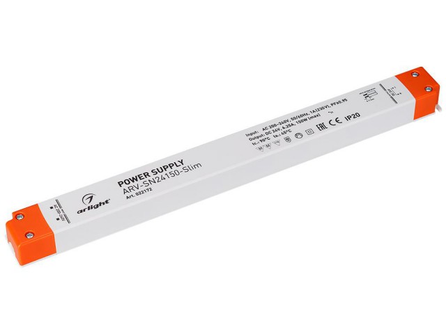 Блок питания ARV-SN24150-Slim (24V, 6,25A, 150W, PFC) (Arlight, IP20 Пластик, 3 года) фото:2