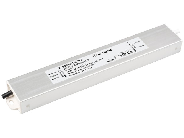 Блок питания ARPV-24060-SLIM-B (24V, 2.5A, 60W) (Arlight, IP67 Металл, 3 года) фото:2