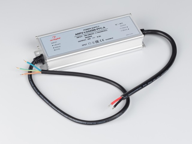 Блок питания ARPV-LG24200-PFC-A (24V, 8.3A, 200W) (Arlight, IP67 Металл, 5 лет) фото:2