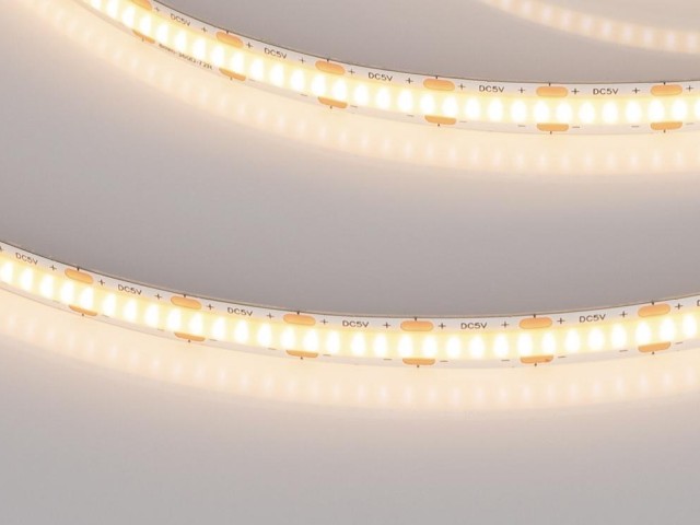 Лента COB-X360-8mm 5V Warm3000 (5 W/m, IP20, CSP, 5m) (Arlight, -) фото:2