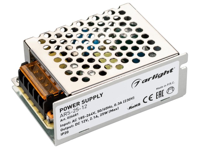 Блок питания ARS-25-12 (12V, 2.1A, 25W) (Arlight, IP20 Сетка, 2 года) фото:5