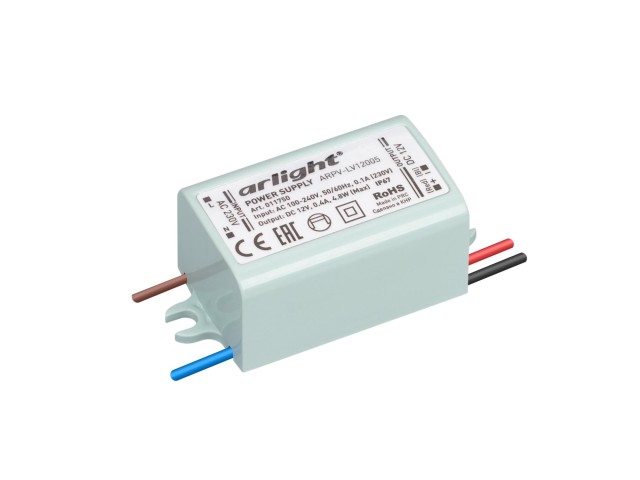 Блок питания ARPV-LV12005 (12V, 0.4A, 5W) (Arlight, IP67 Пластик, 2 года) фото:4