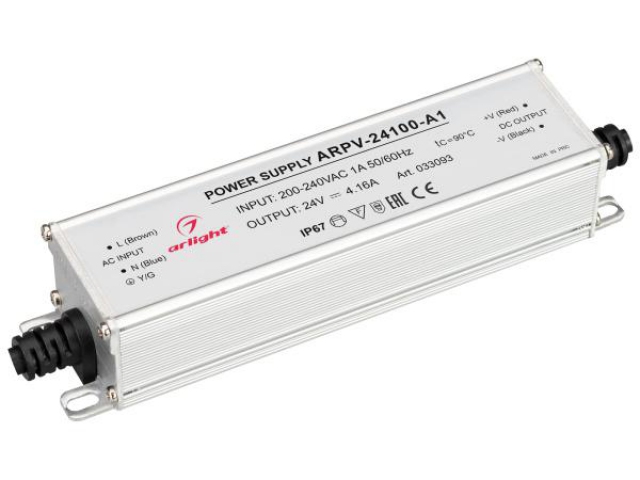 Блок питания ARPV-24100-A1 (24V, 4.16A, 100W) (Arlight, IP67 Металл, 3 года) фото:4