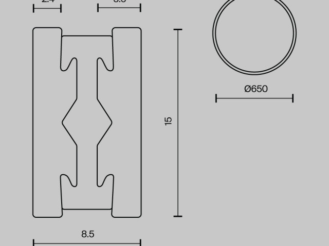 Шинопровод накладной/подвесной Technical TRX154-R-D650-PT фото:2