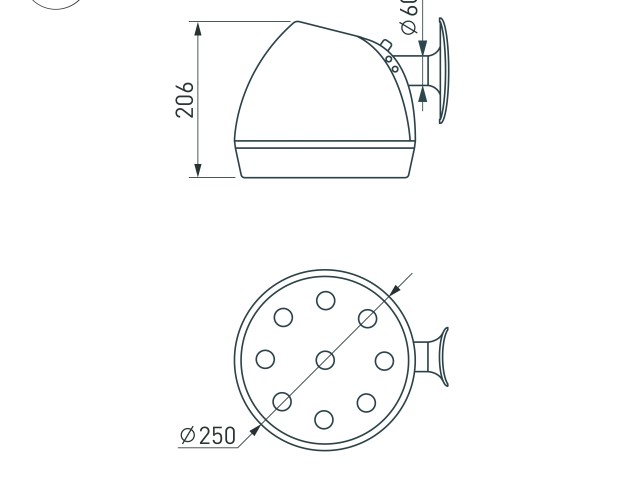 Светильник OXOR-OZLUM-250x206-10W Day4000 (BK, 120 deg, 230V) IP65 (Arlight, IP65 Металл, 3 года) фото:3