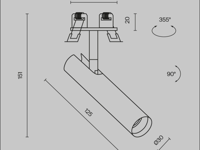 Встраиваемый светильник Technical C141RS-L125-6W3K-BBS фото:16