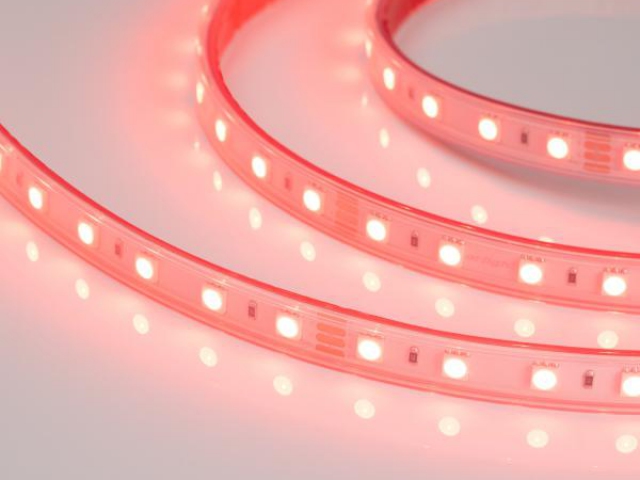 Лента RTW 2-5000P 24V RGB 2x (5060, 300 LED, LUX) (Arlight, 14.4 Вт/м, IP66) фото:5