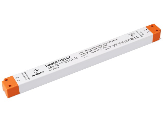 Блок питания ARV-SL12150-SLIM (12V, 12.5A, 150W, PFC) (Arlight, IP20 Пластик, 3 года) фото:4