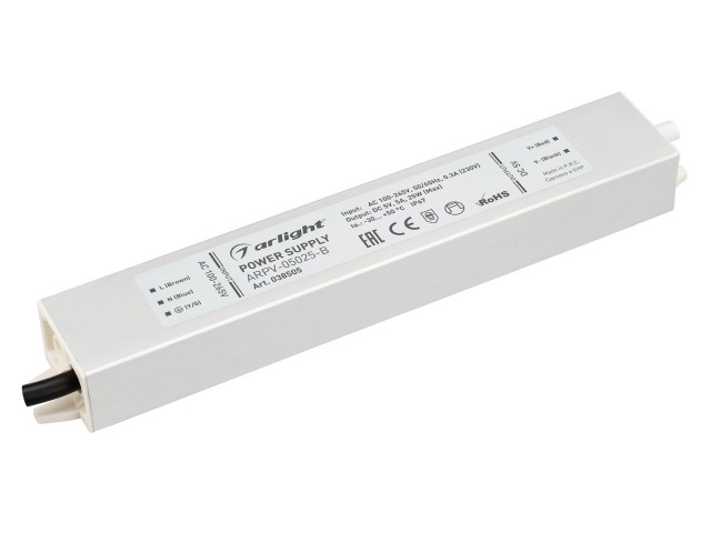 Блок питания ARPV-05025-B (5V, 5.0A, 25W) (Arlight, IP67 Металл, 3 года) фото:1