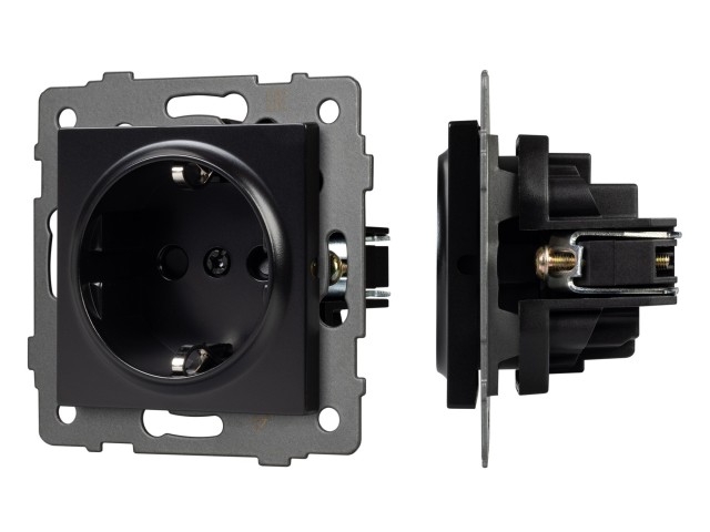 Механизм электрической розетки SCT-MEU1-PL-BK-V (250V, 16A) (Arlight, -) фото:1