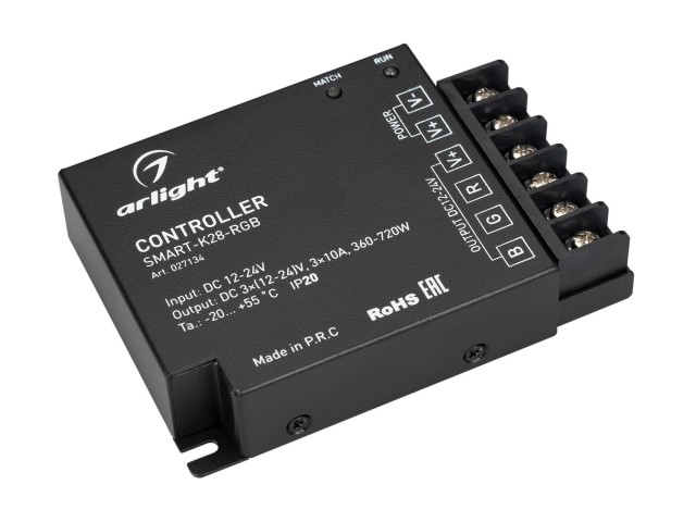 Контроллер SMART-K28-RGB (12-24V, 3x10A, 2.4G) (Arlight, IP20 Металл, 5 лет) фото:4