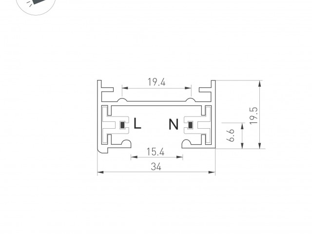 Трек LGD-2TR-TRACK-2000-WH-M (C) (Arlight, IP20 Металл, 3 года) фото:4