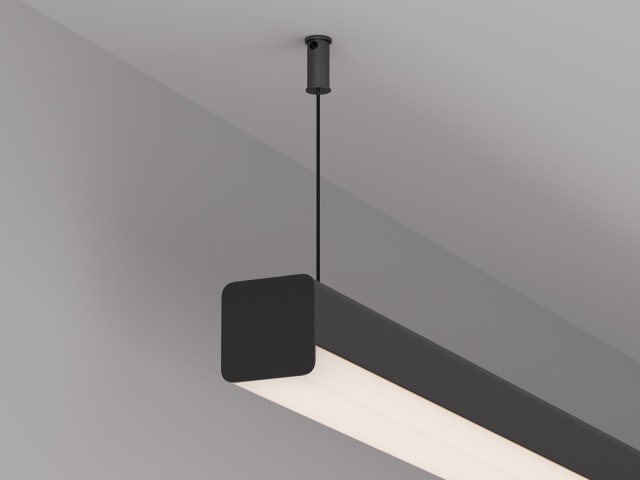 Профиль с экраном LINE-D-3030-2000 SQUARE BLACK+OPAL (Arlight, Алюминий) фото:5