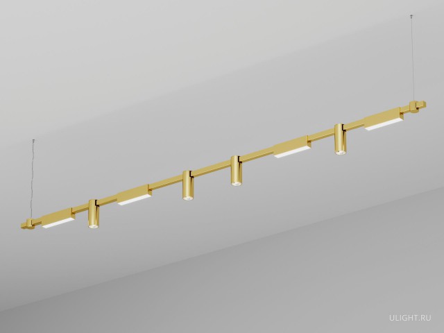 Подвесной светильник HOKASU PL10 (GOLD/2500mm – 200mm/LT70/120deg – D55/140mm – 3K/64W) фото:2