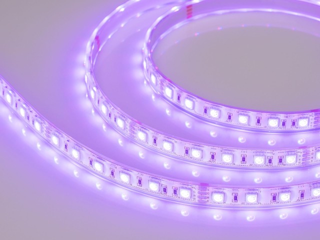 Лента герметичная RTW-PU-B60-12.5mm 24V RGB (14.4 W/m, IP68, Wire 2m, 5m) (Arlight, -) фото:3