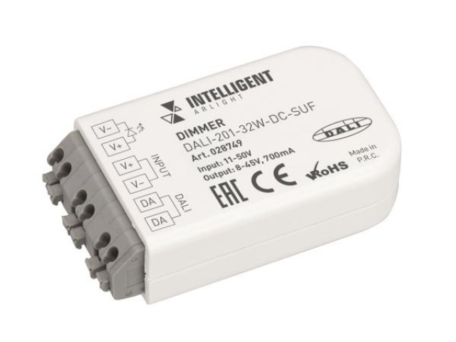 INTELLIGENT ARLIGHT Диммер DALI-201-32W-DC-SUF (8-45V DC, 700mА) (IARL, IP20 Пластик, 3 года) фото:2