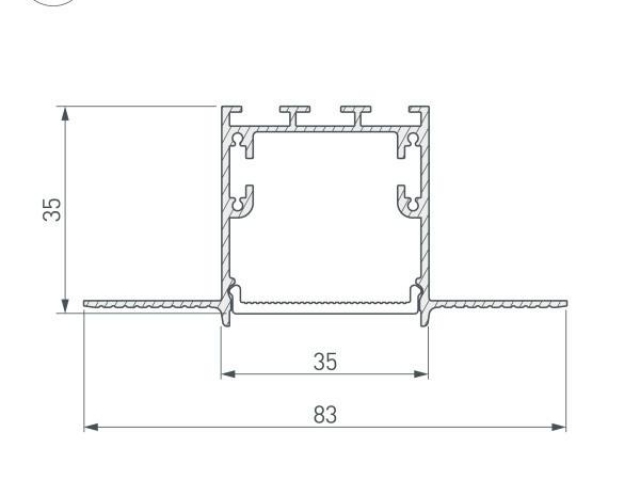 Профиль с экраном SL-LINIA32-FANTOM-2500 ANOD+FROST (Arlight, Алюминий) фото:7