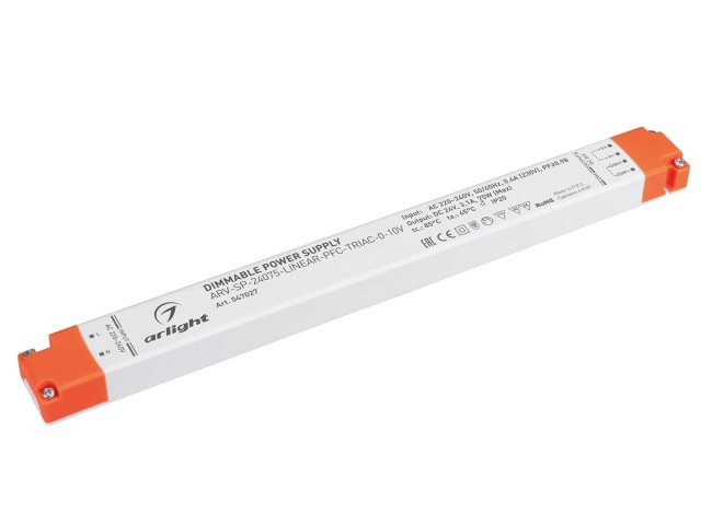Блок питания ARV-SP-24075-LINEAR-PFC-TRIAC-0-10V (24V, 3.1A, 75W) (Arlight, IP20 Пластик, 5 лет) фото:2