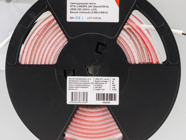 Лента герметичная RTW-PS-A160-10mm 24V Warm2700 (12 W/m, IP67, 2835, 5m) (Arlight, 12 Вт/м, IP67) фото:7