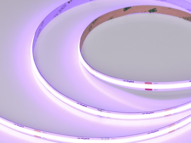 Лента COB-X480-8mm 24V Violet (8 W/m, IP20, 5m) (Arlight, -) фото:2