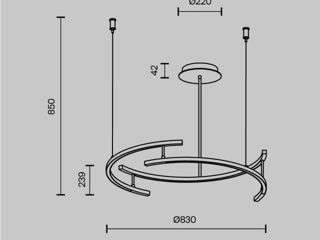 Подвесной светильник Maytoni MOD016PL-L52BK фото:1