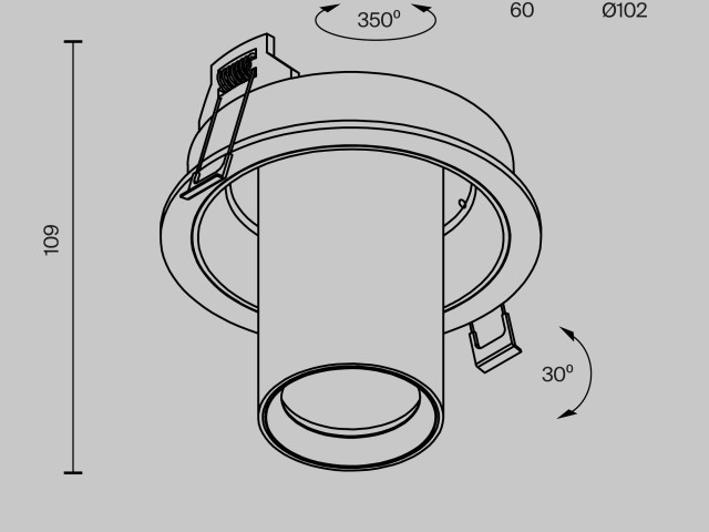 Встраиваемый светильник Technical C048CL-01-GU10-B фото:2