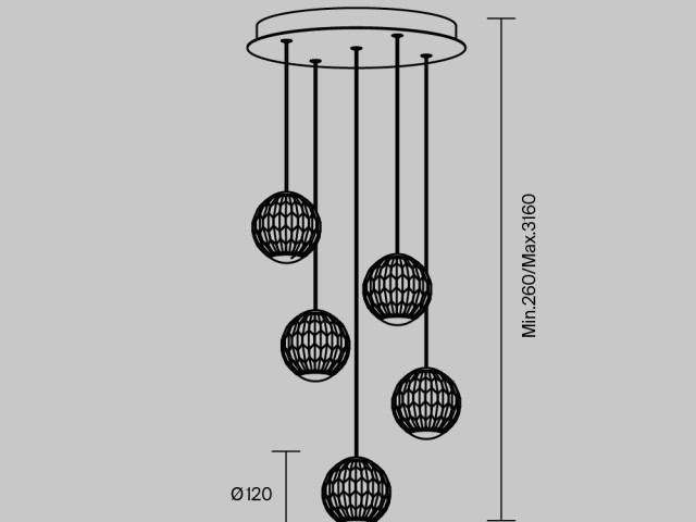Подвесной светильник Maytoni MOD293PL-L30BS3K фото:1