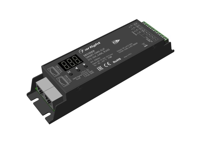 Декодер SMART-DMX-SUF (12-36V, 4x8A, RJ45) (Arlight, IP20 Металл, 5 лет) фото:2