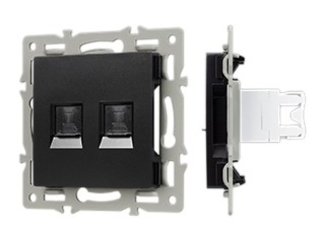 Механизм компьютерной розетки двойной SCT-MPC2-PL-BK (RJ-45, CAT6) (Arlight, -) фото:3